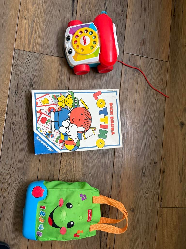Fisher-Price Speelgoedset: Telefoon, Tas & Lottino, Ophalen of Verzenden, Gebruikt, Speelset, Met geluid