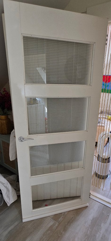 Binnendeur met glas, Ophalen, Gebruikt, 80 tot 100 cm, Binnendeur