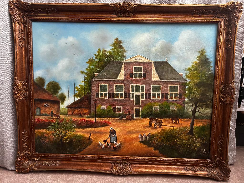 Olieverf schilderij Hofstede Meerzigt, Zoetermeer, Antiek en Kunst, Kunst | Schilderijen | Klassiek, Ophalen