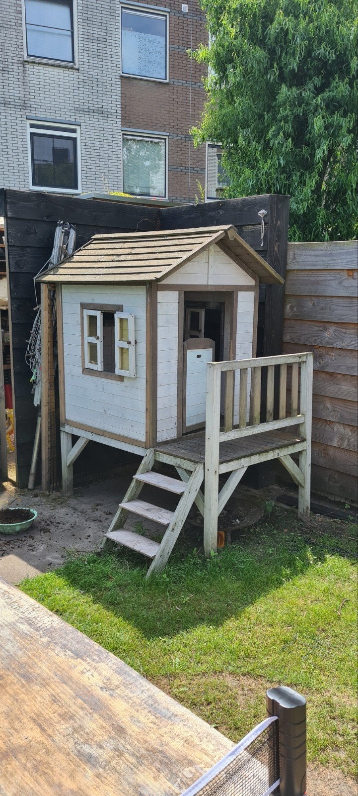 Houten speelhuisje met veranda voor kinderen, Ophalen