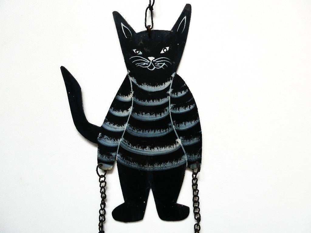 Kat met 2 bellen geschikt als deurbel windgong decoratief, Antiek en Kunst, Ophalen of Verzenden