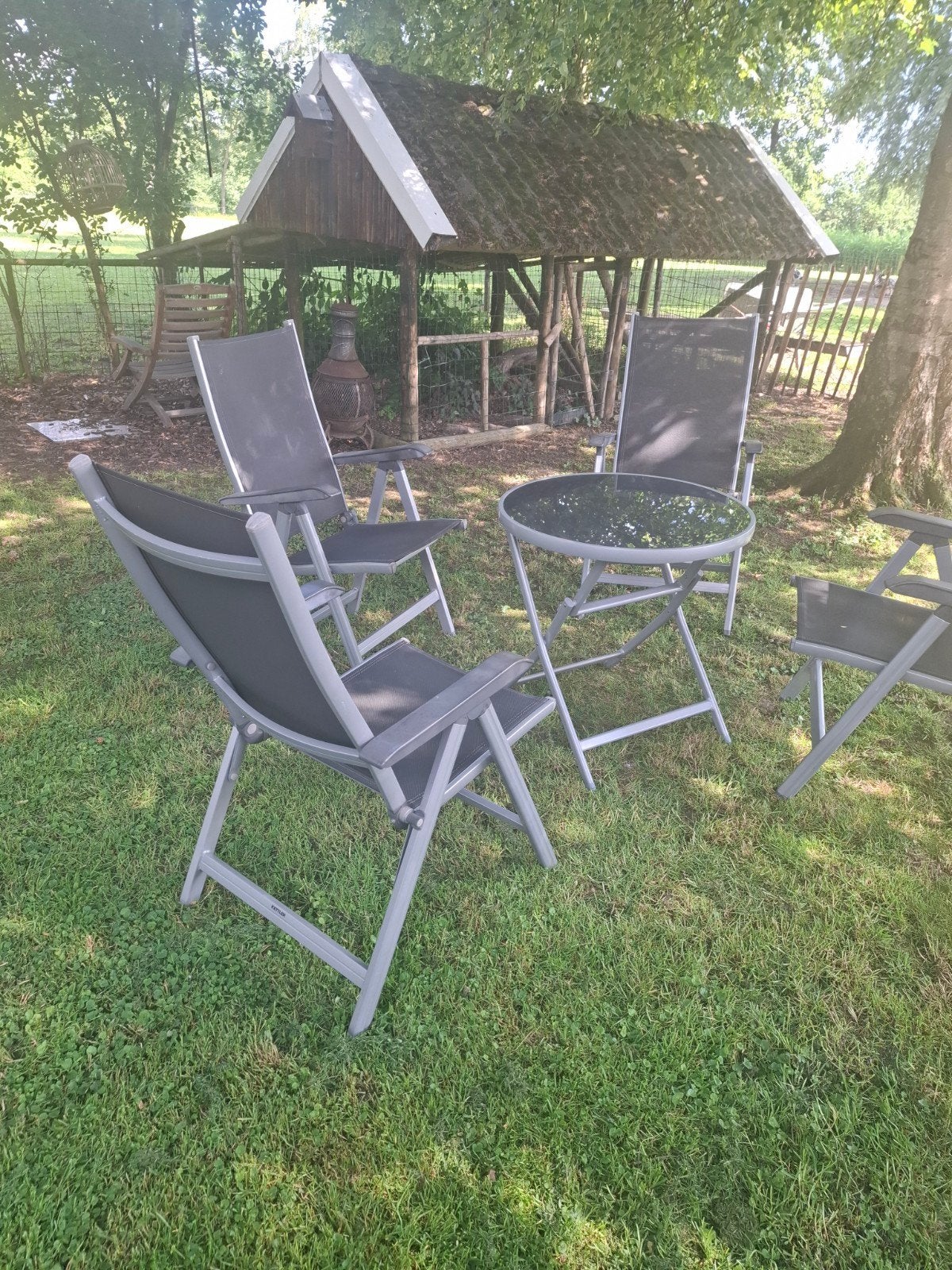 5 stoelen Kettler met tafel met 1 ligstoel verstelbaar inkla, Ophalen of Verzenden, 2 zitplaatsen