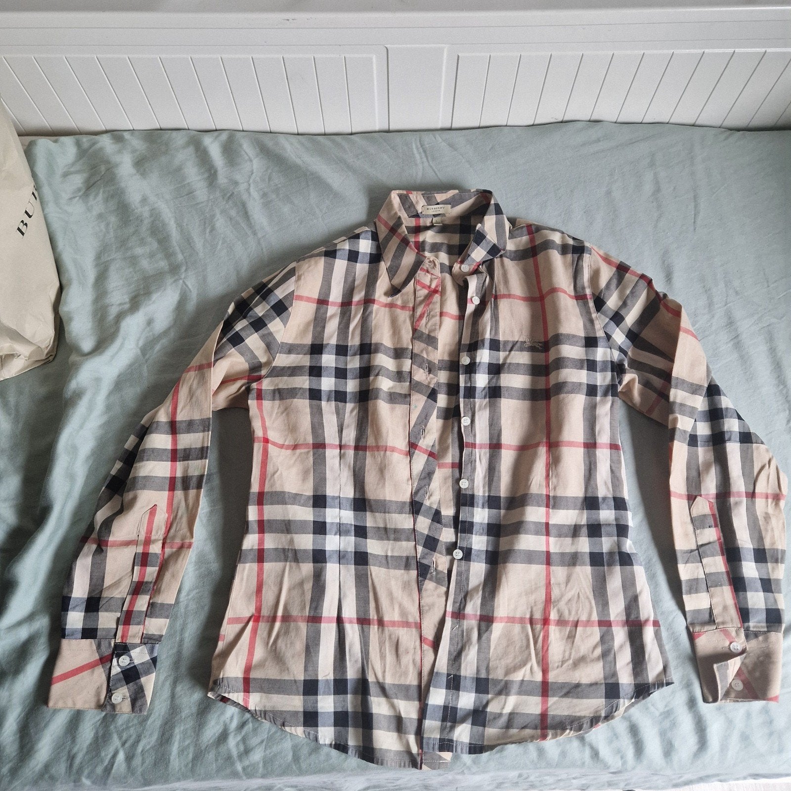 Burberry London geruit overhemd maat L, Ophalen of Verzenden