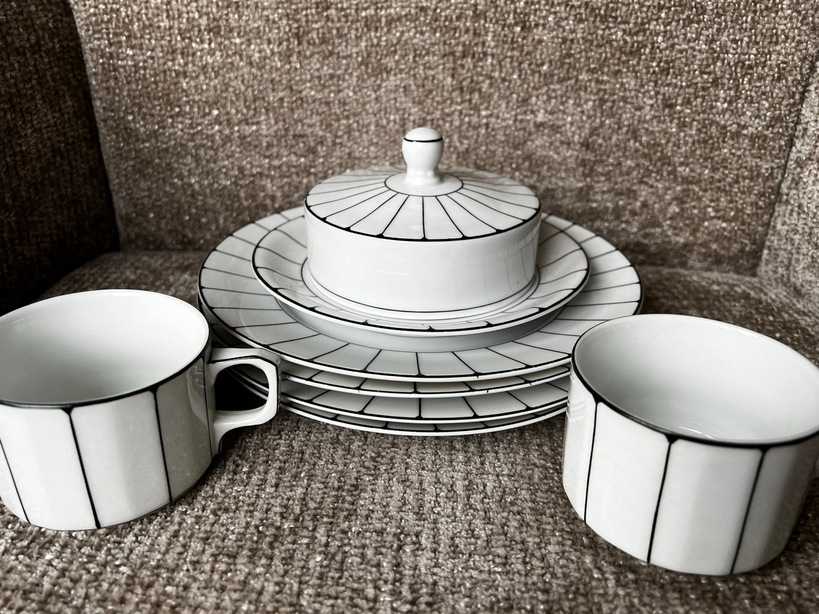 Art Deco servies/ Graf & Krippner Bavaria zwart wit servies, Ophalen of Verzenden