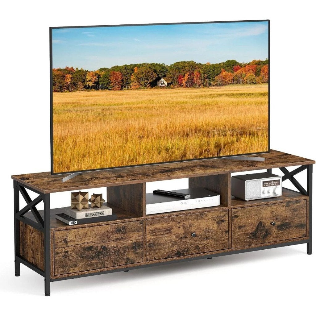 TV-meubel 147x50x40 cm, rustiek bruin, 3 laden, Ophalen, Nieuw, 25 tot 50 cm, 100 tot 150 cm