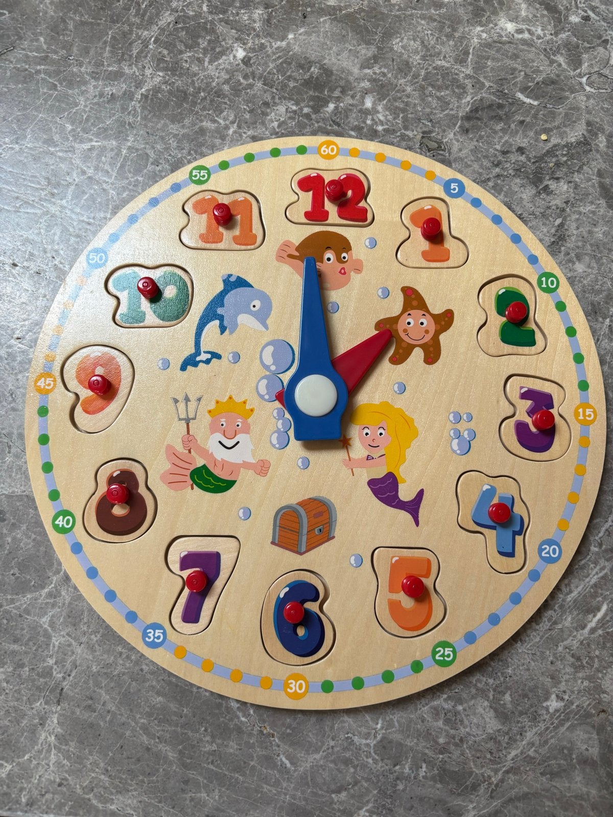 Houten leerklok met puzzelstukken, Ophalen, Gebruikt, Jongen of Meisje