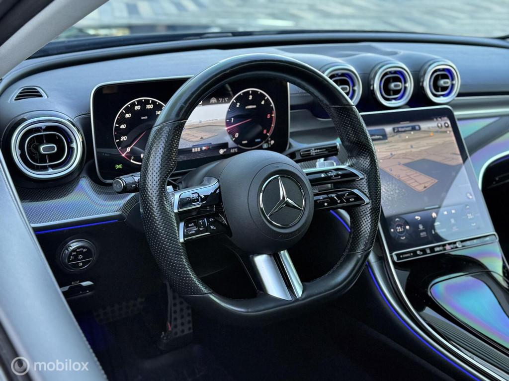 Mercedes C-klasse Estate 220d AMG Line|Pano|Memory|Burmester, Achterwielaandrijving, Zwart, Diesel, Automatische klimaatregeling