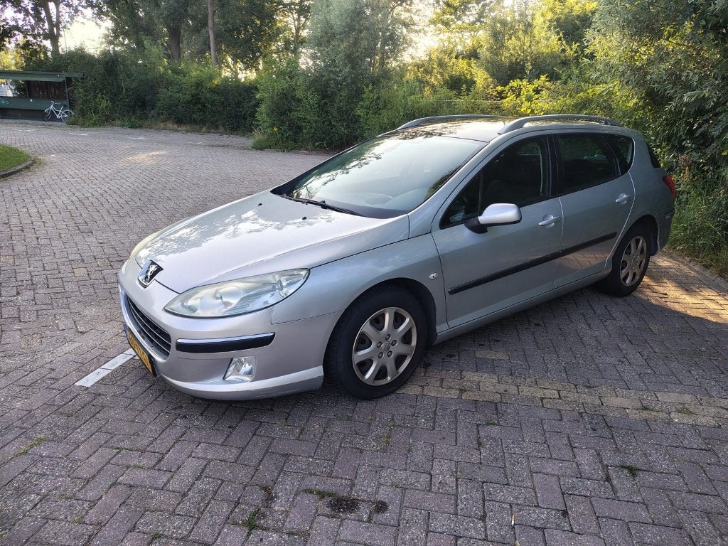 Peugeot 407 2.0 16V SW AUT 2007 Grijs, Auto's, Stof, Zwart, 4 cilinders, Stationwagon
