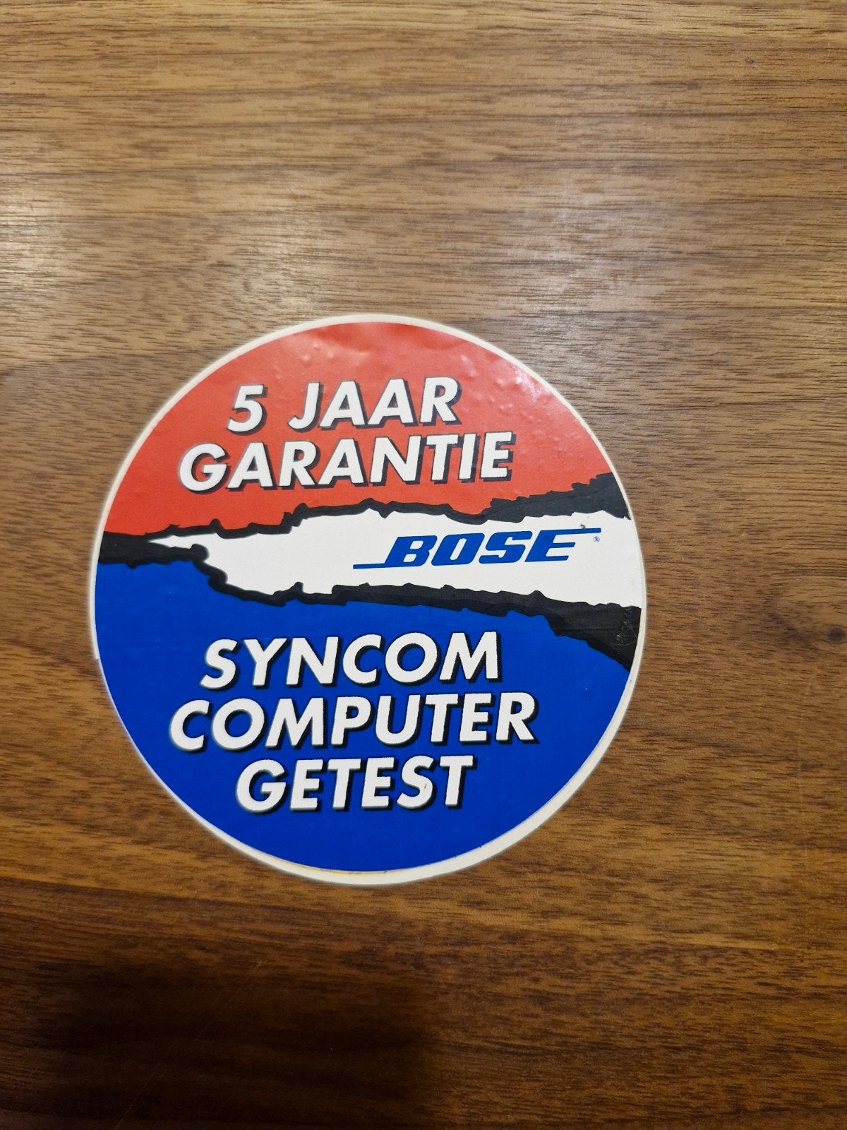 11414 Vintage Bose 5 Jaar Garantie Sticker - Syncom Getest, Ophalen of Verzenden, Gebruikt, Merk