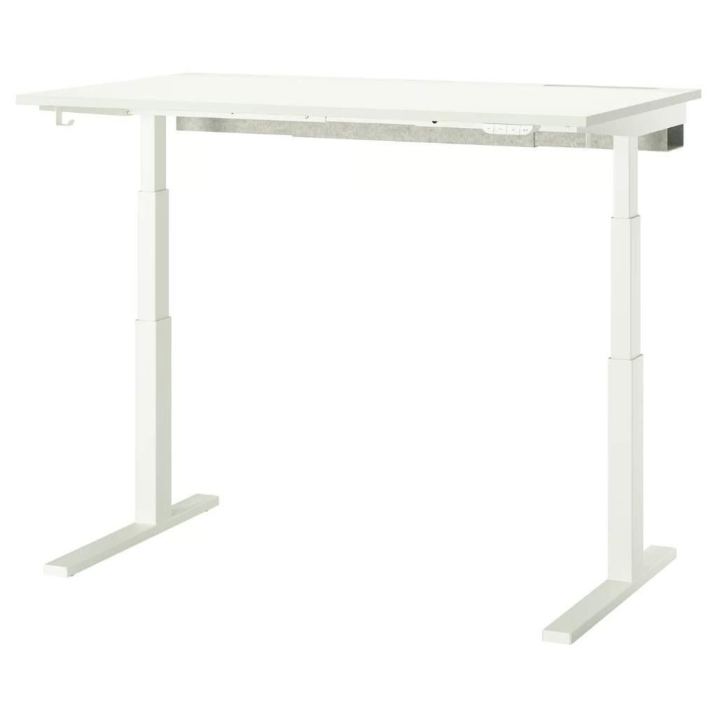 Ikea MITTZON Desk sit/stand, electric white, Zit-sta bureau, In hoogte verstelbaar, Spaanplaat of MDF, Ophalen of Verzenden