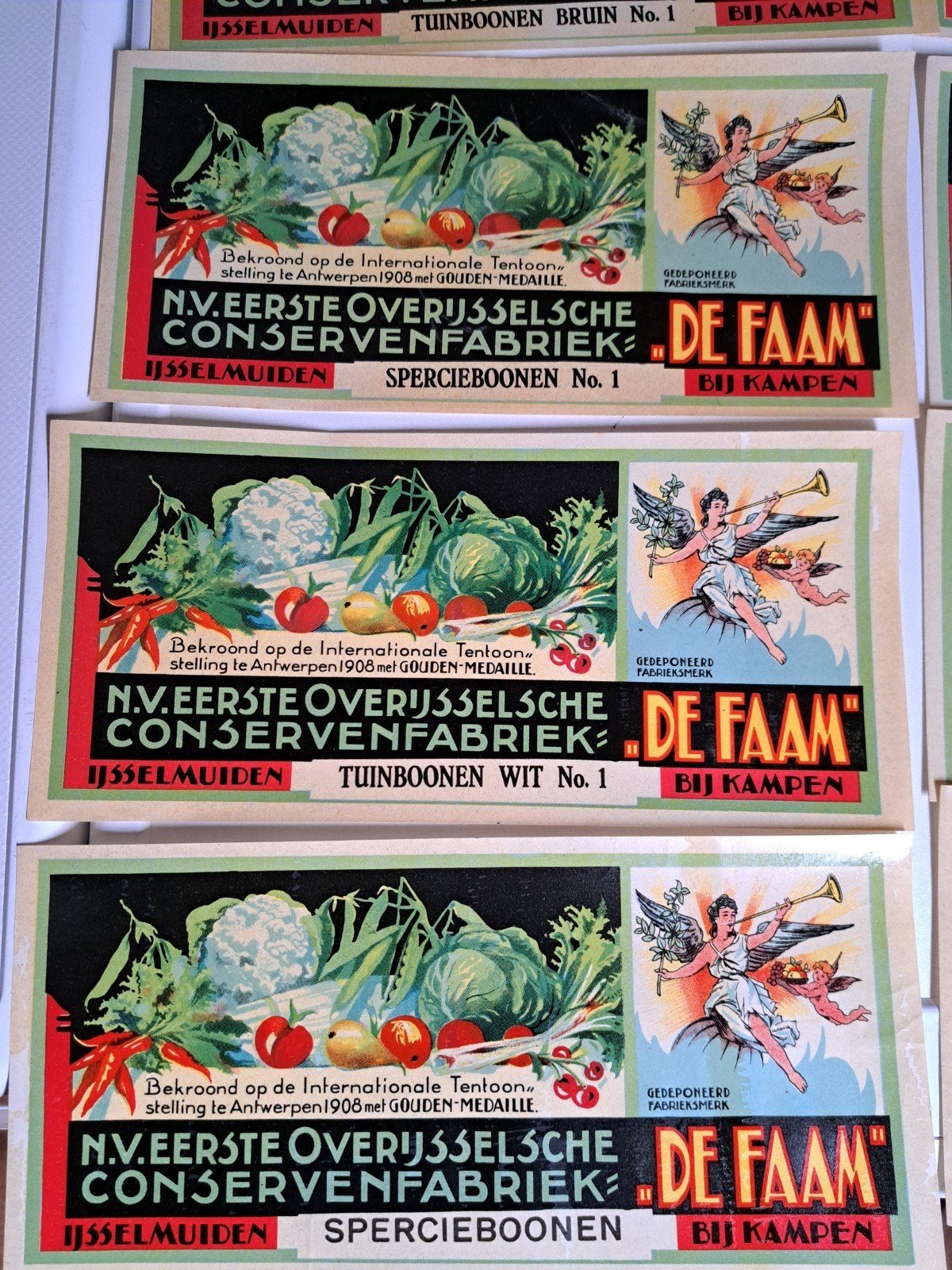 10 originele etiketten de FAAM conserven jaren 20, Ophalen of Verzenden, Gebruikt, Overige typen