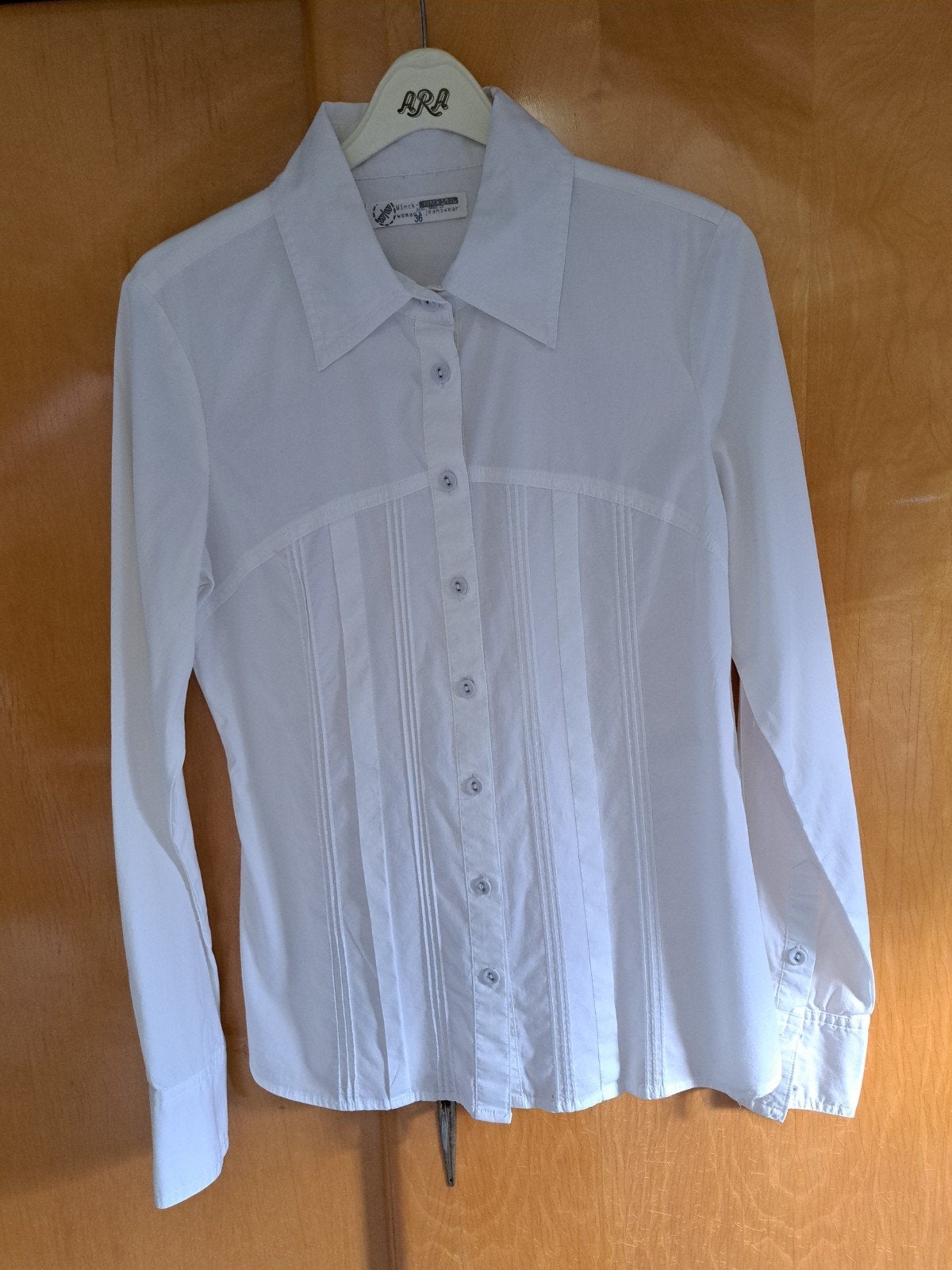 Elegante Witte Blouse – Maat 36 – Getailleerd., Ophalen of Verzenden, Zo goed als nieuw, Maat 36 (S), Wit