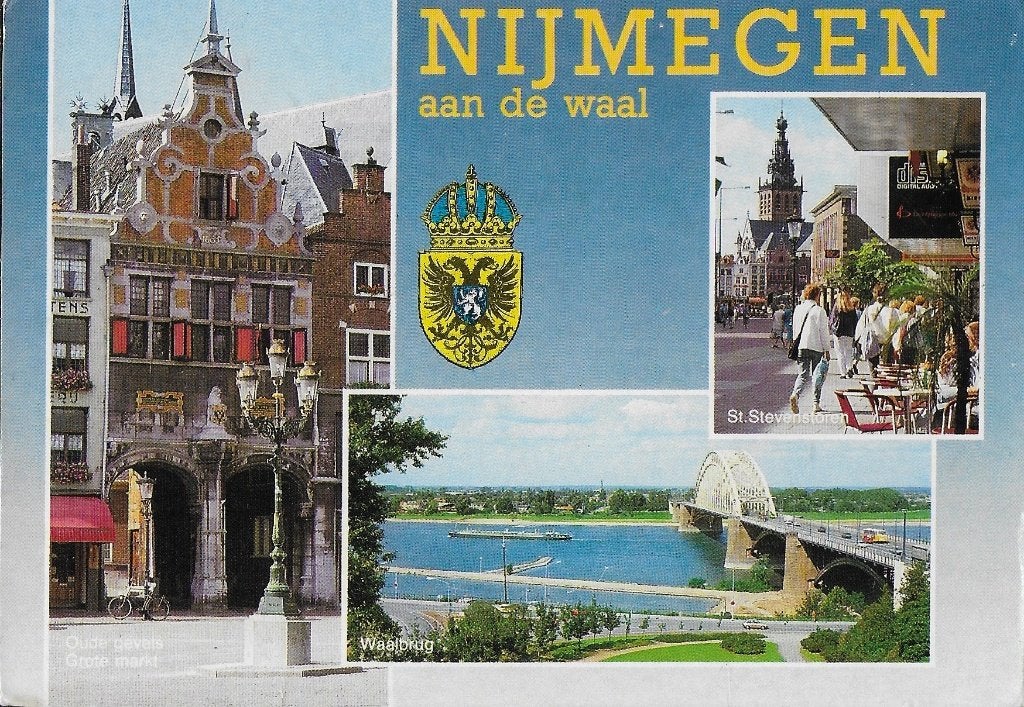 Ch317 gelopen ansichtkaart nijmegen aan de waal, Ophalen of Verzenden, 1960 tot 1980, Gelopen, Gelderland