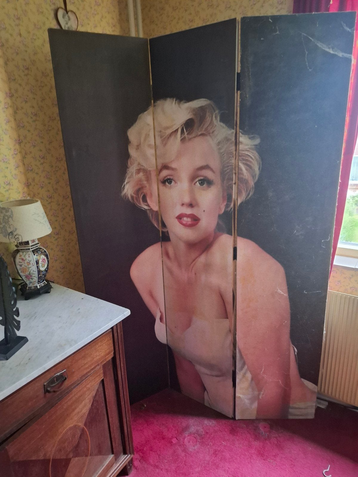 Marilyn Monroe kamerscherm - Vintage decoratie, Huis en Inrichting, Woonaccessoires | Kamerschermen, Ophalen, Gebruikt