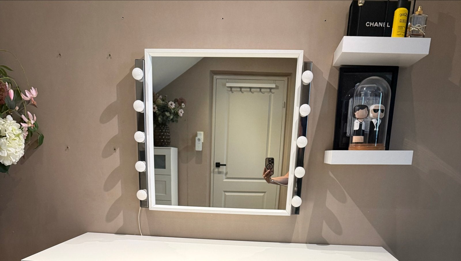 Ikea Make-up spiegel met verlichting, Ophalen, Gebruikt, Vierkant, 75 tot 100 cm
