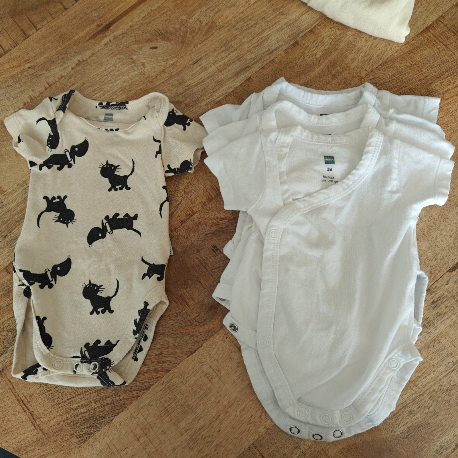 Rompers maat 50-56: 1x takkie, 4x overslag, Ophalen, Gebruikt, Takkie, Jongetje of Meisje