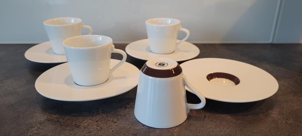4x Nespresso Ritual Collection Espresso Kopjes met Schotels, Huis en Inrichting, Keuken | Servies, Zo goed als nieuw, Kop(pen) en/of Schotel(s)
