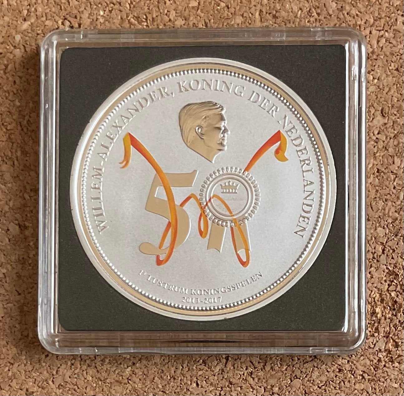 Penning - Willem Alexander - 1e Lustrum Koningsspelen 2017., Postzegels en Munten, Penningen en Medailles, Ophalen of Verzenden