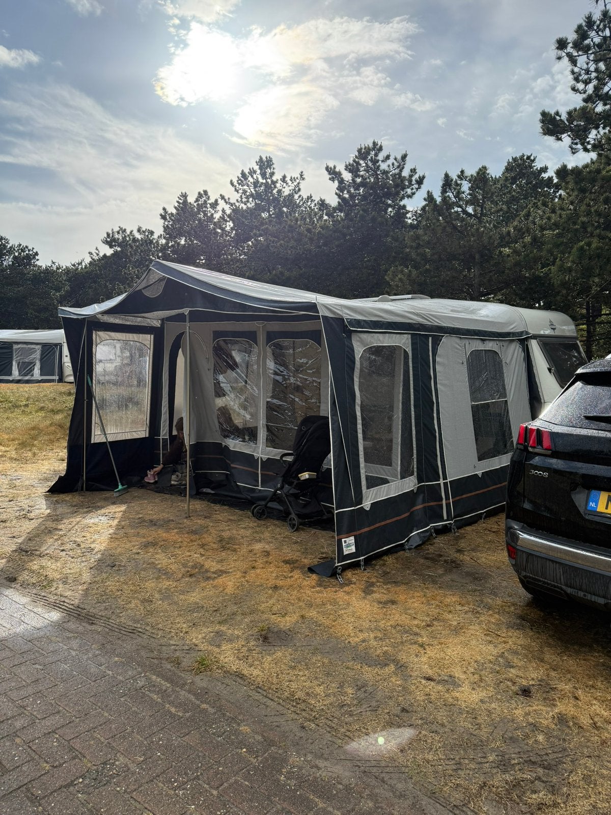 Goldcamp Bonaire 350 + luifels, Caravans en Kamperen, Ophalen, Zo goed als nieuw