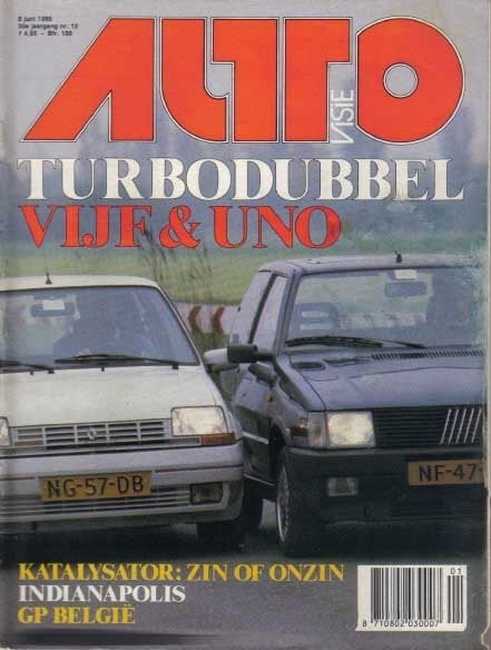 Autovisie 12 1985 : Fiat Uno Turbo i.e. & Renault 5 GT Turbo, Ophalen of Verzenden, Gelezen, Algemeen