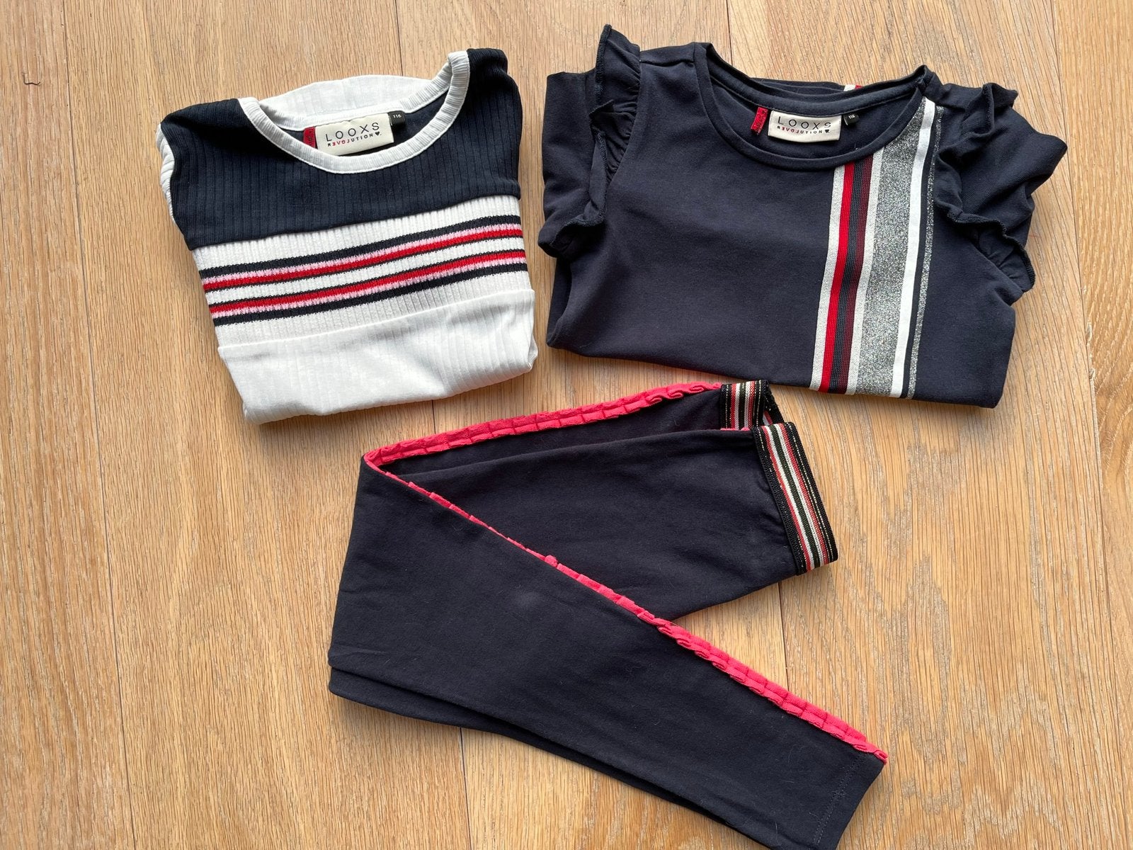 Set shirt longsleeve legging Looxs mt 110/116 als nieuw!, Ophalen of Verzenden, Zo goed als nieuw, Meisje, Setje