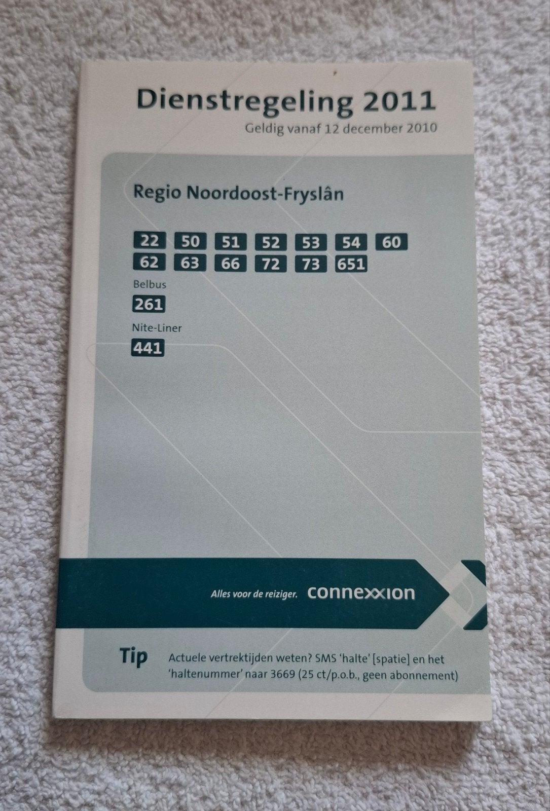 Dienstregeling Connexxion 2011 Regio Noordoost-Fryslân, Ophalen of Verzenden, Zo goed als nieuw, Bus of Metro, Overige typen