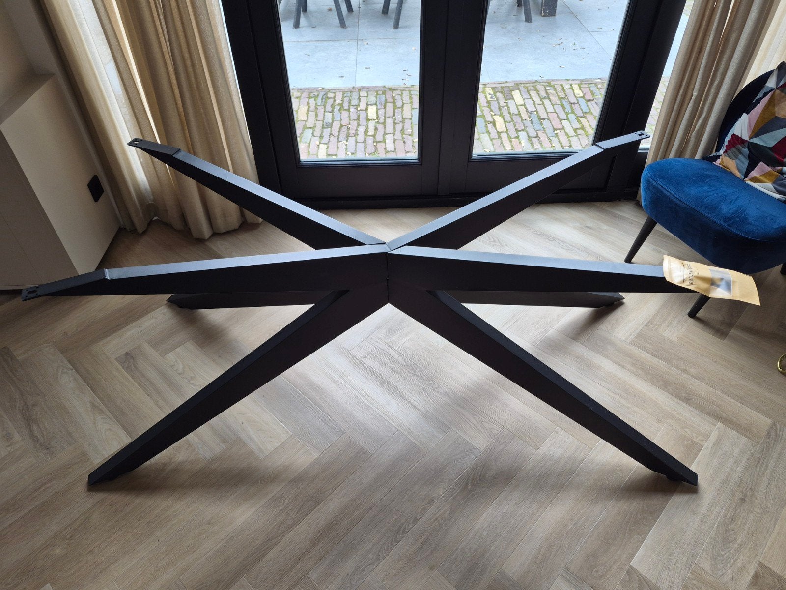 Tafelonderstel Spinpoot zwart 180x80, Huis en Inrichting, Ophalen, Tafelpoot, 50 tot 100 cm, Zo goed als nieuw