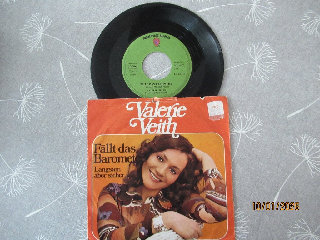Valerie Veith    Fallt das Barometer, Gebruikt, Originele persing, 7 inch, Ophalen of Verzenden