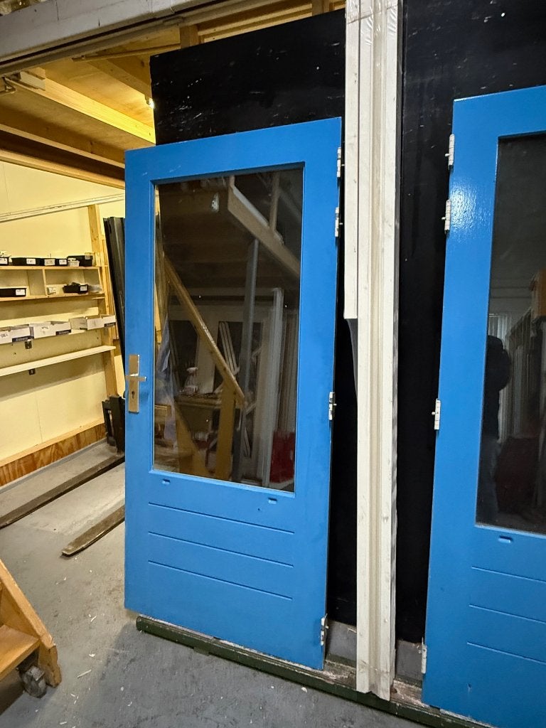 Achterdeur met kozijn, Doe-het-zelf en Verbouw, Deuren en Horren, Gebruikt, Buitendeur, 200 tot 215 cm, 80 tot 100 cm, Ophalen