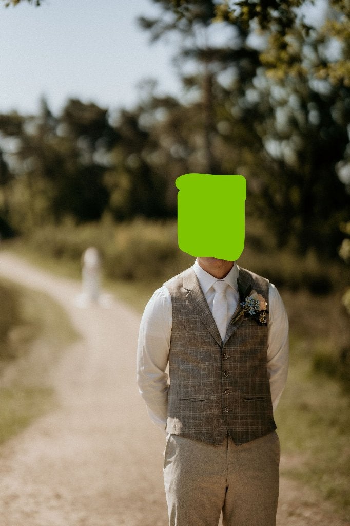 Immediate trouwpak Sand maat 48, Kleding | Heren, Trouwkleding en Trouwaccessoires, Ophalen of Verzenden, Zo goed als nieuw, Wit, Ivoor of Crème