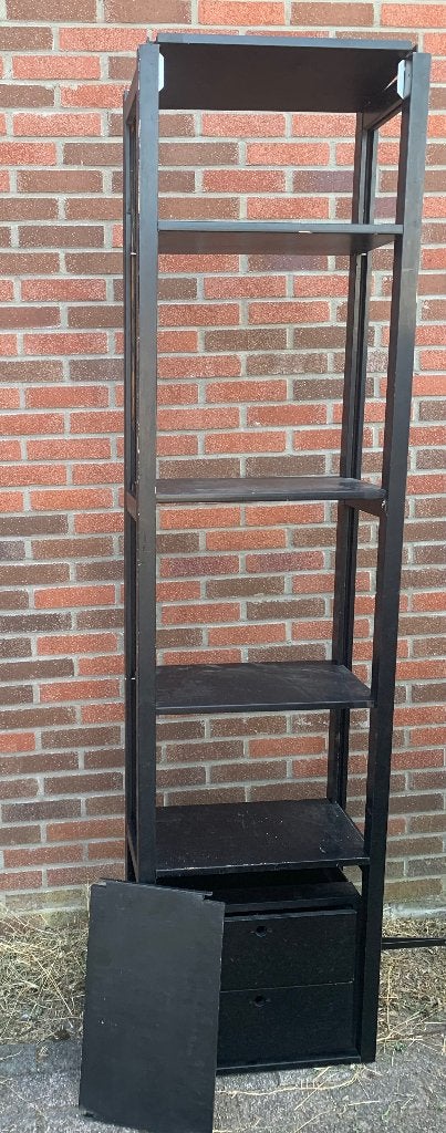 Zwarte lundia stelling 50 breed 30 diep 220 hoog, Ophalen of Verzenden, Gebruikt