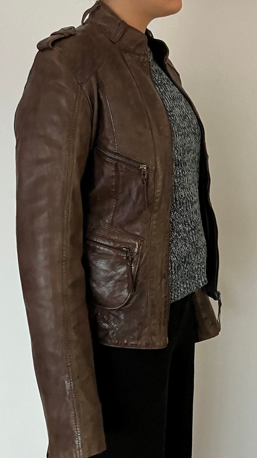Leren jas s/36, Bruin, Nieuw, Ophalen of Verzenden, Jasje