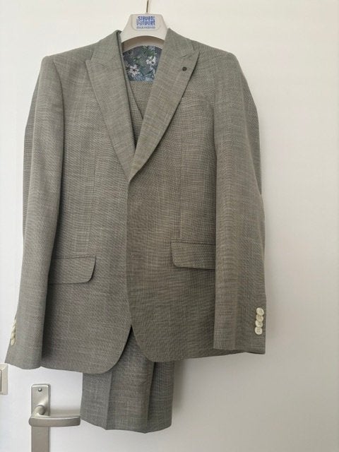 3 delig pak, Kleding | Heren, Kostuums en Colberts, Ophalen of Verzenden, Zo goed als nieuw, Maat 46 (S) of kleiner, Beige