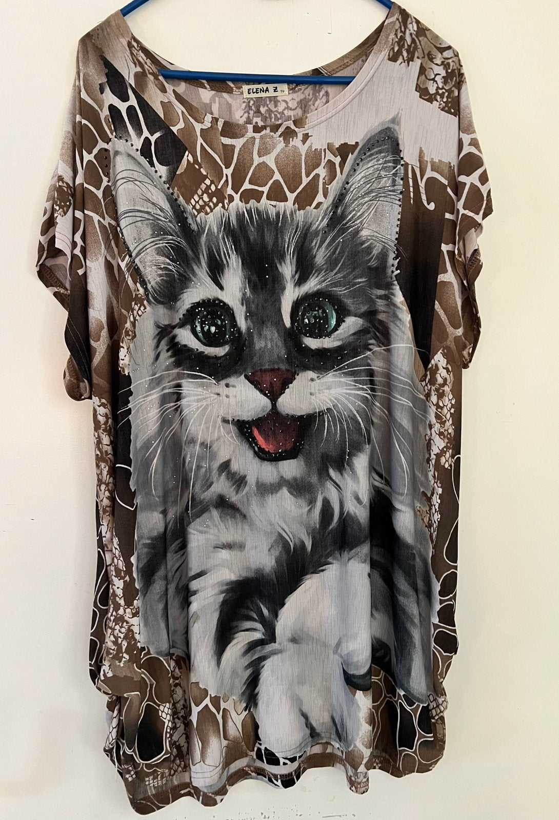 Te Koop Poezen Tshirt Glitters Elena XL, Meerkleurig, ., Maat 46/48 (XL) of groter, Ophalen of Verzenden