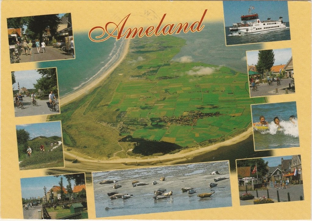 AMELAND Luchtfoto Zeehonden Veerboot, Verzamelen, Verzenden, 1980 tot heden, Gelopen, Waddeneilanden