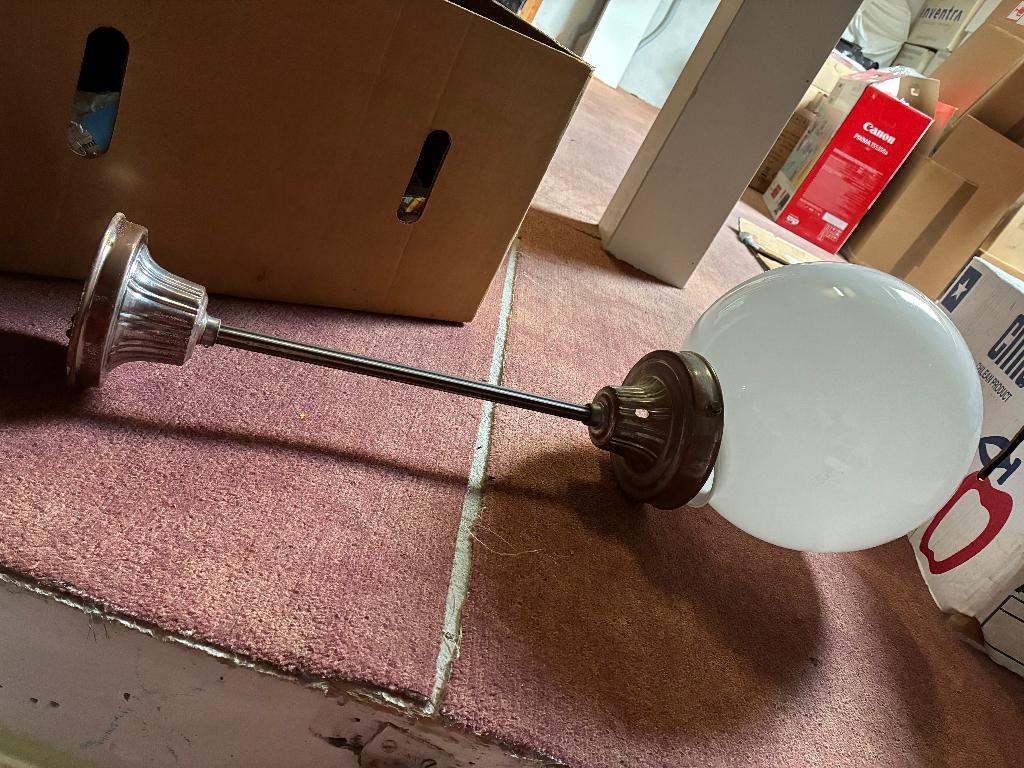 Schoollamp, Ophalen, Gebruikt, Vintage, Glas