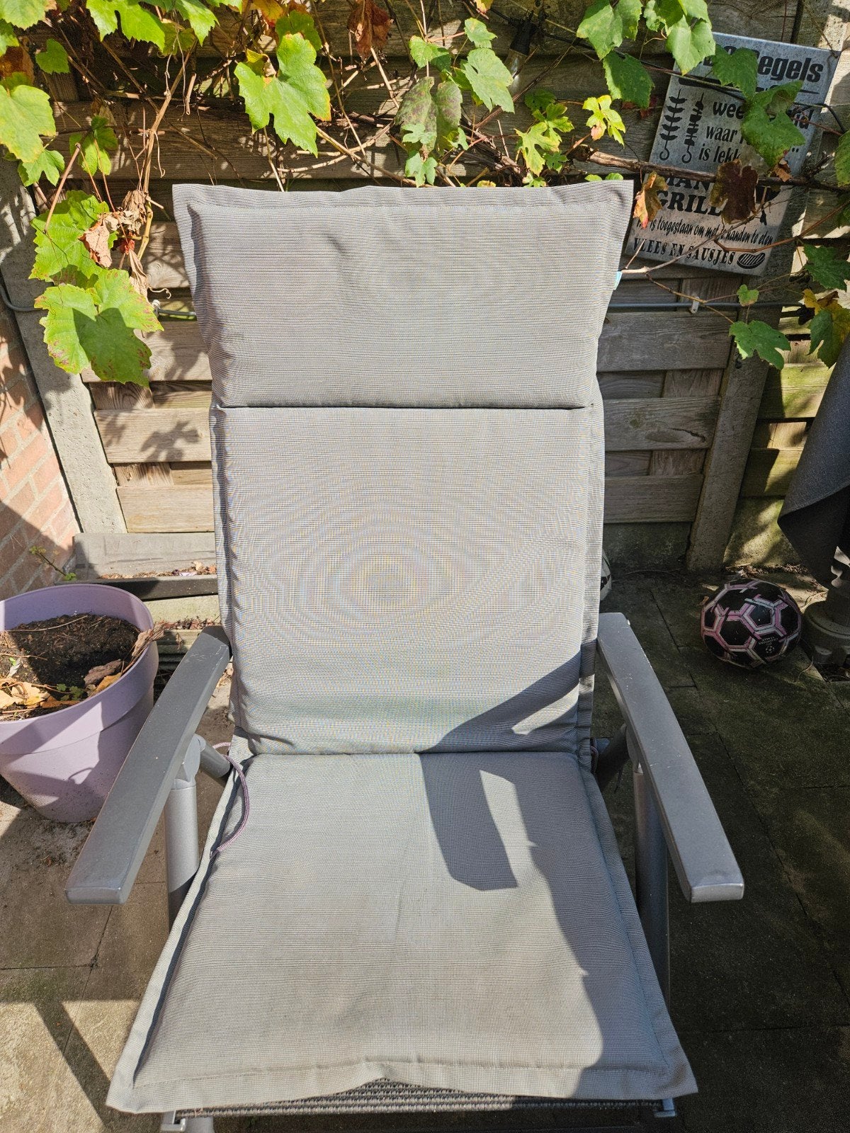 tuinstoel kussens - grijs 4 stuks., Tuin en Terras, Ophalen, Gebruikt