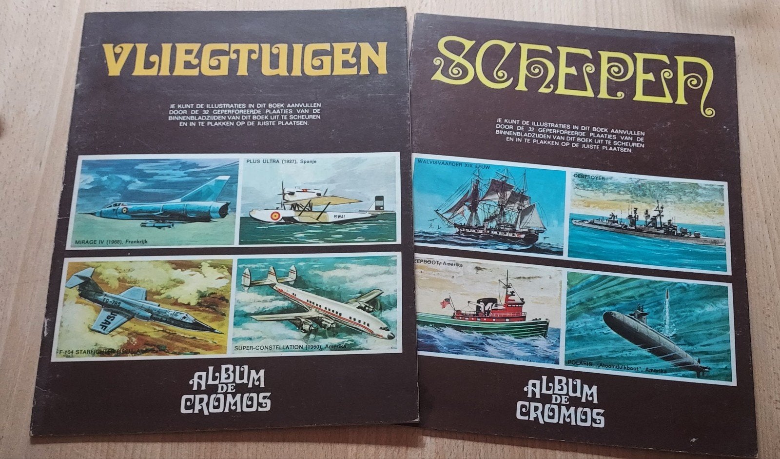 2x Vintage Plaatjesalbum 'Album de Cromos' (1971) -, Ophalen of Verzenden, Gelezen, Plaatjesalbum