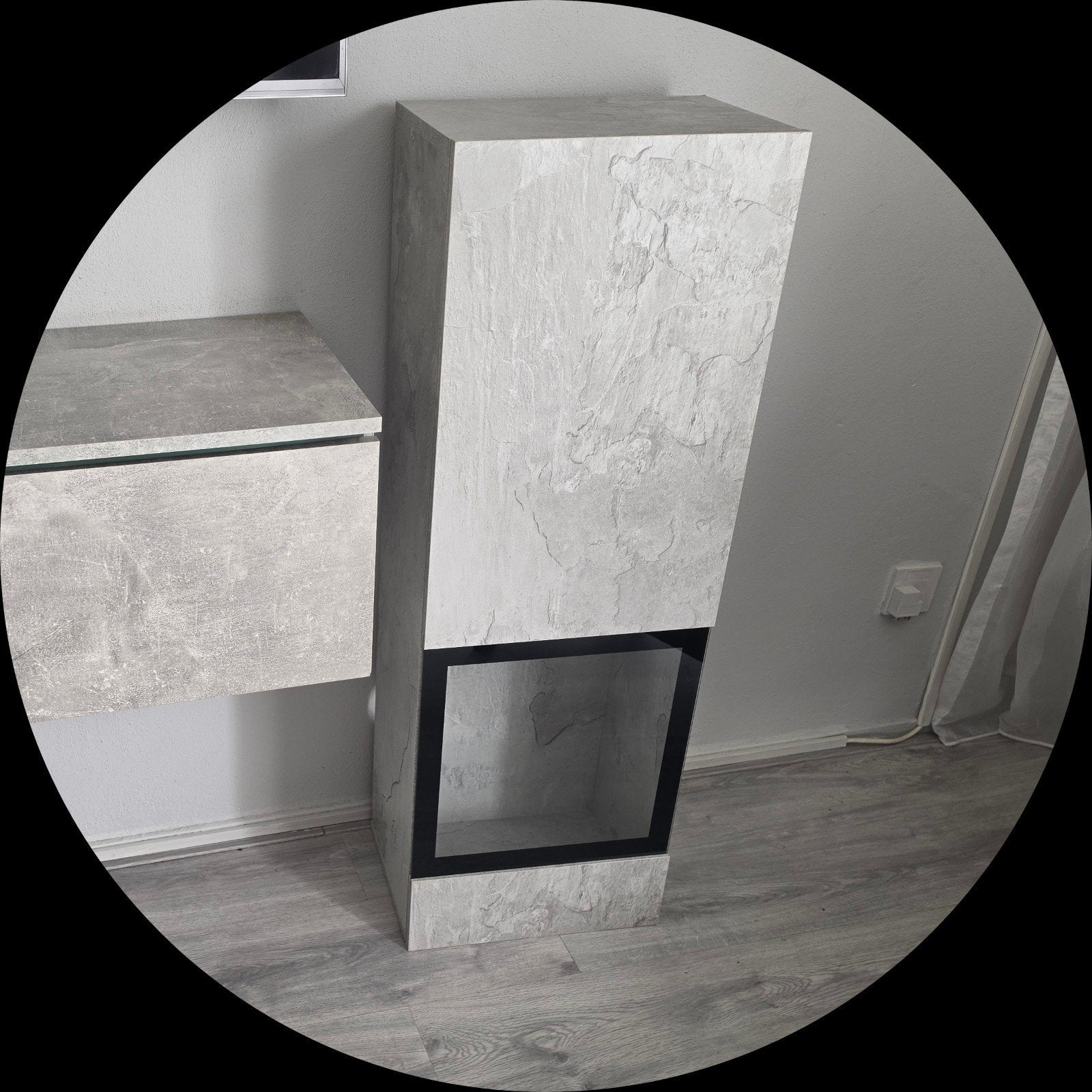 Kolomkasten 2x met glas betonlook, Ophalen, 25 tot 50 cm, Glas, Minder dan 100 cm