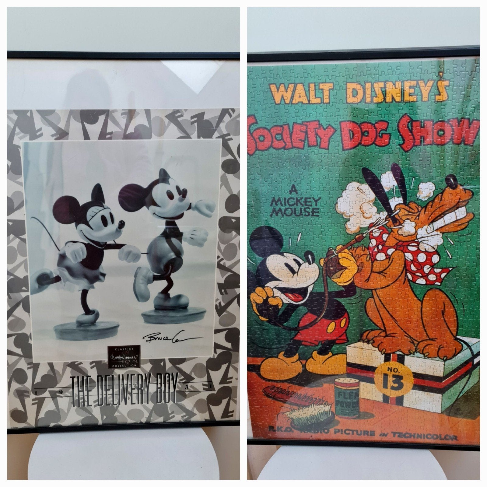 The Delivery Boy Bruce Lau + puzzelposter Pluto Mickey, Ophalen, Mickey Mouse, Gebruikt, Plaatje of Poster