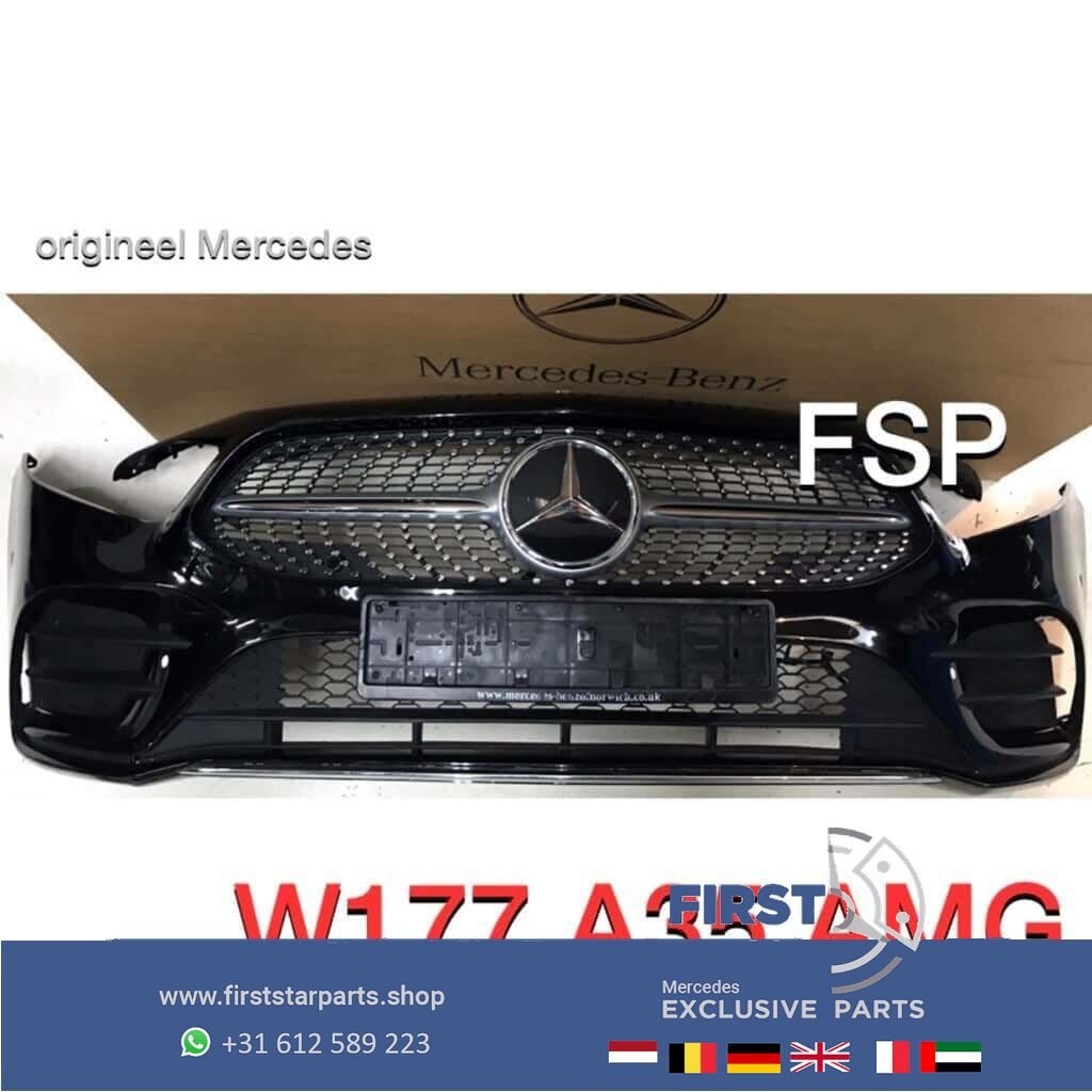 W177 A35 AMG LINE VOORBUMPER COMPLEET ZWART ORIGINEEL, Gebruikt, -, Voor, Ophalen of Verzenden