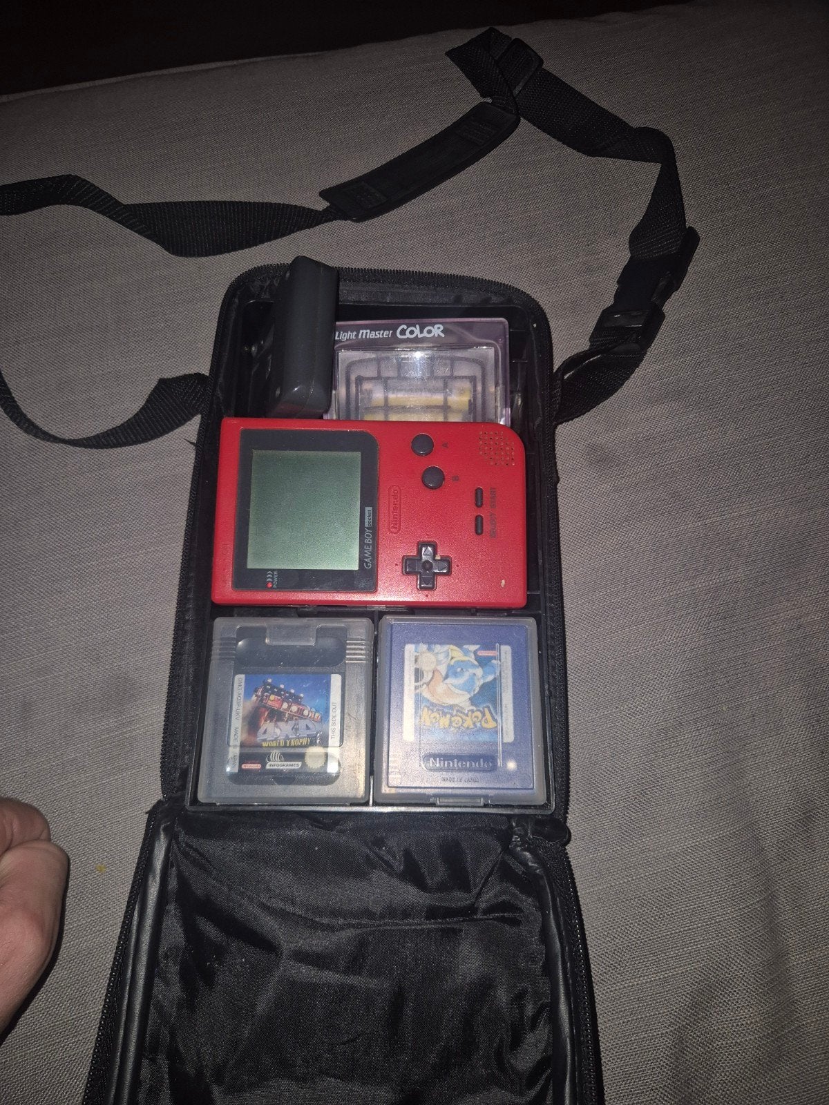 Game Boy Pocket Rood met 7 games en tas -Batterijklepje mist, Spelcomputers en Games, Ophalen of Verzenden, Gebruikt, Game Boy Pocket
