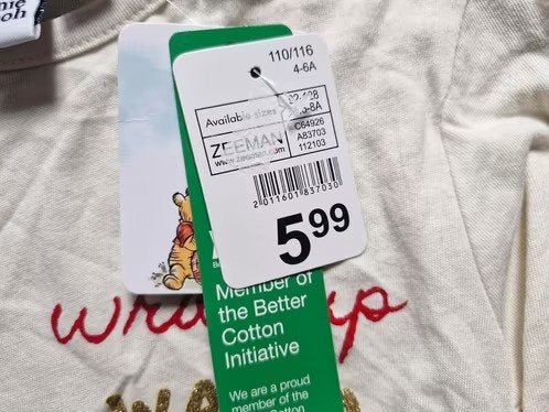 Beige winnie the pooh shirt Maat 110 h3, Zeeman, Jongen of Meisje, Onbekend, Nieuw