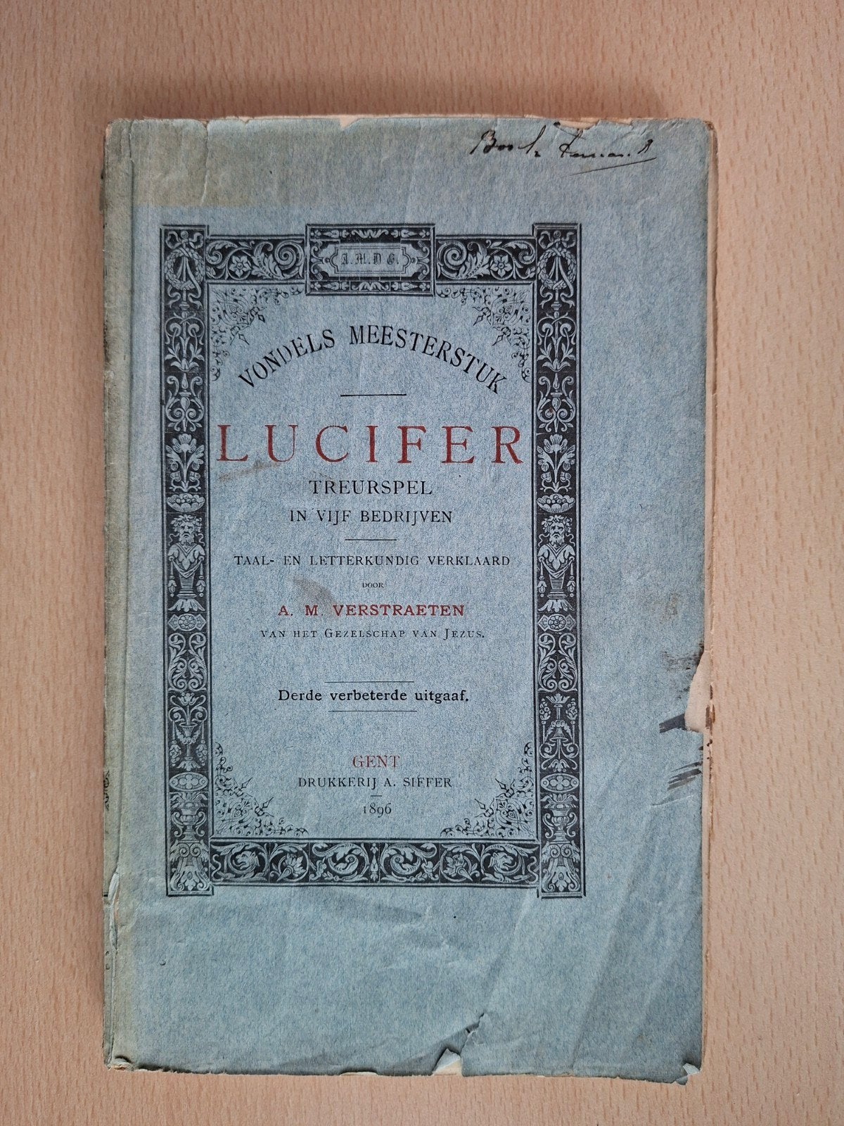 Vondels Meesterstuk Lucifer - Treurspel (1896), Ophalen of Verzenden, Gelezen, Joost van den Vondel, België