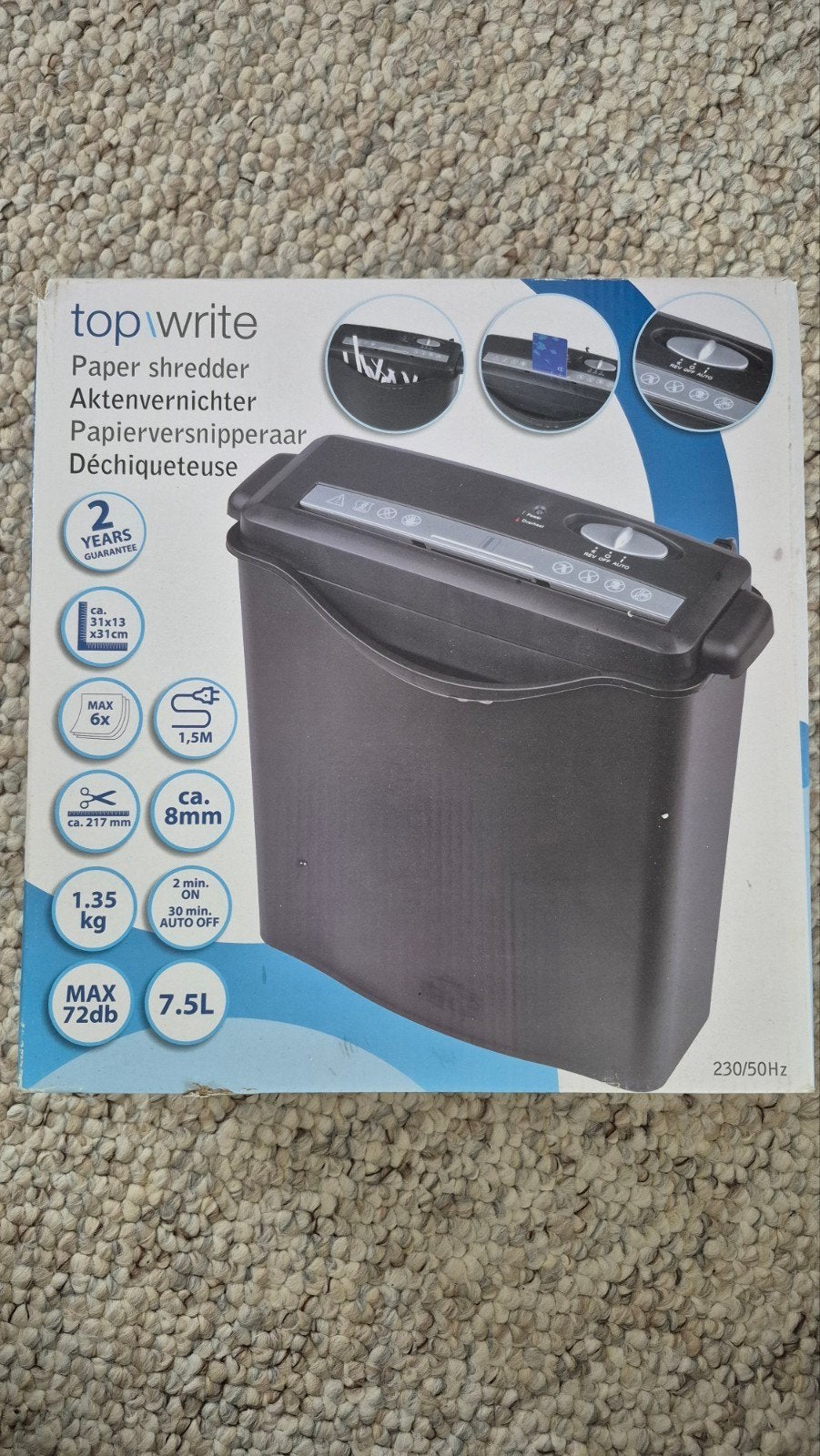 papier versnipperaar, Diversen, Ophalen