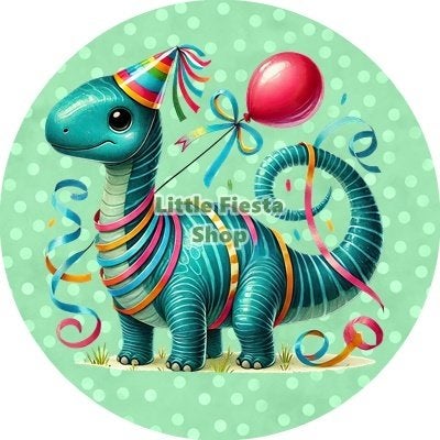 lf1244 luxe icing dino 20cm eetbare taart plaat print, Ophalen of Verzenden, Nieuw, Taarten, Versiering