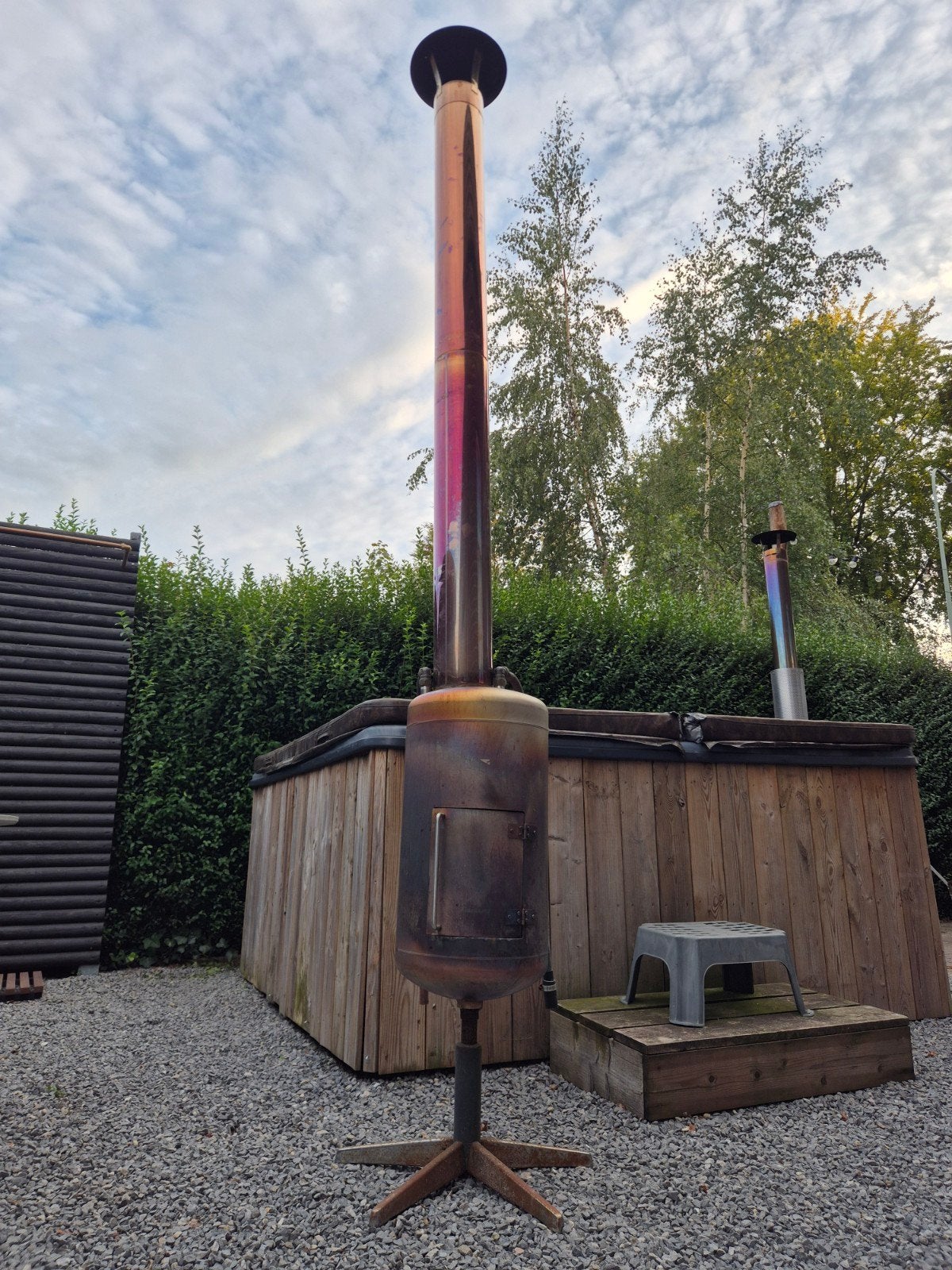 Hottub kachel houtgestookt, Ophalen of Verzenden, Gebruikt, Vast