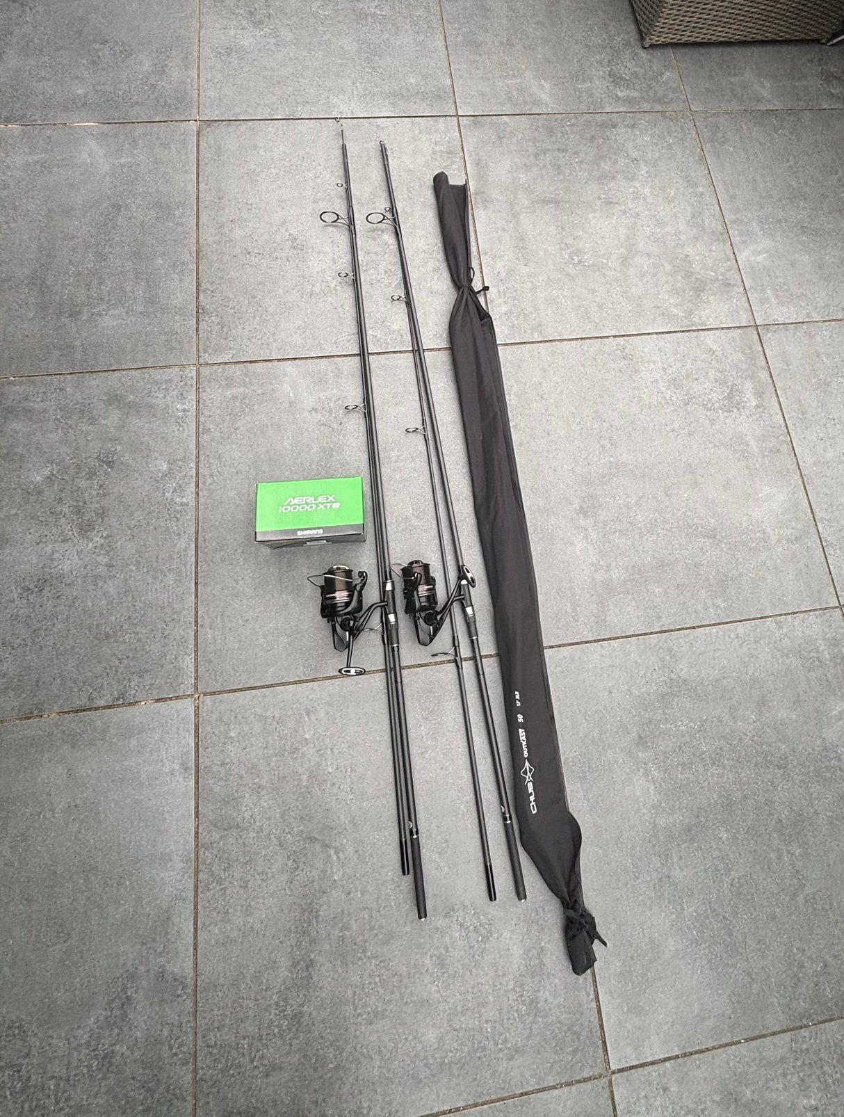 Karperhengelsset - 3 hengels en 2 molens SHIMANO, Ophalen of Verzenden, Zo goed als nieuw, Complete set
