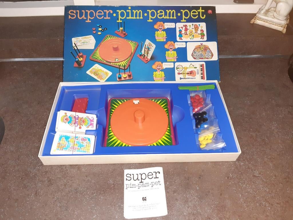 Super pim pam pet vintage, Hobby en Vrije tijd, Gezelschapsspellen | Bordspellen, Zo goed als nieuw, Ophalen of Verzenden