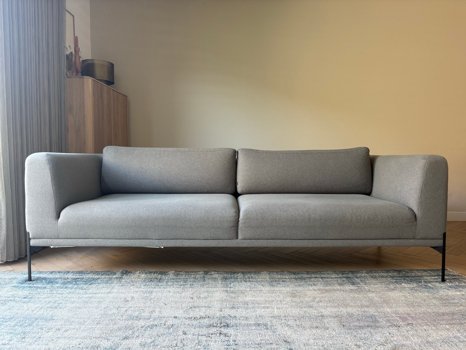 Bolia Caisa 3-zits bank + 2 kussens - Soil Green, Ophalen, Gebruikt, Driepersoons, 75 tot 100 cm